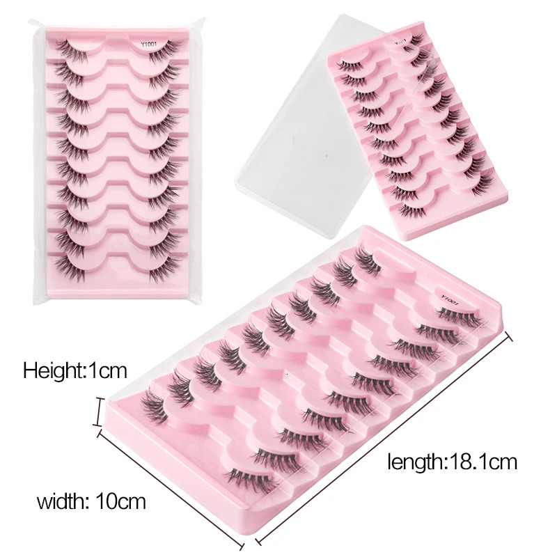 Half Eey Lashes 3/5/10 Pairs Faux Mink Lashes Natural False Eyelashes Wispy Fluffy Eyelash Extension Makeup Half Lashes Tool 240624