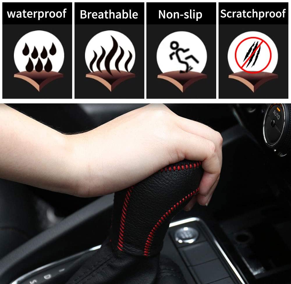 For Chevrolet at Trax 2014 2015 2017 Aveo 2011-2014 Leather Car Gear Shift Knob Cover Non-Slip Gear Lever Stick Protector Type N