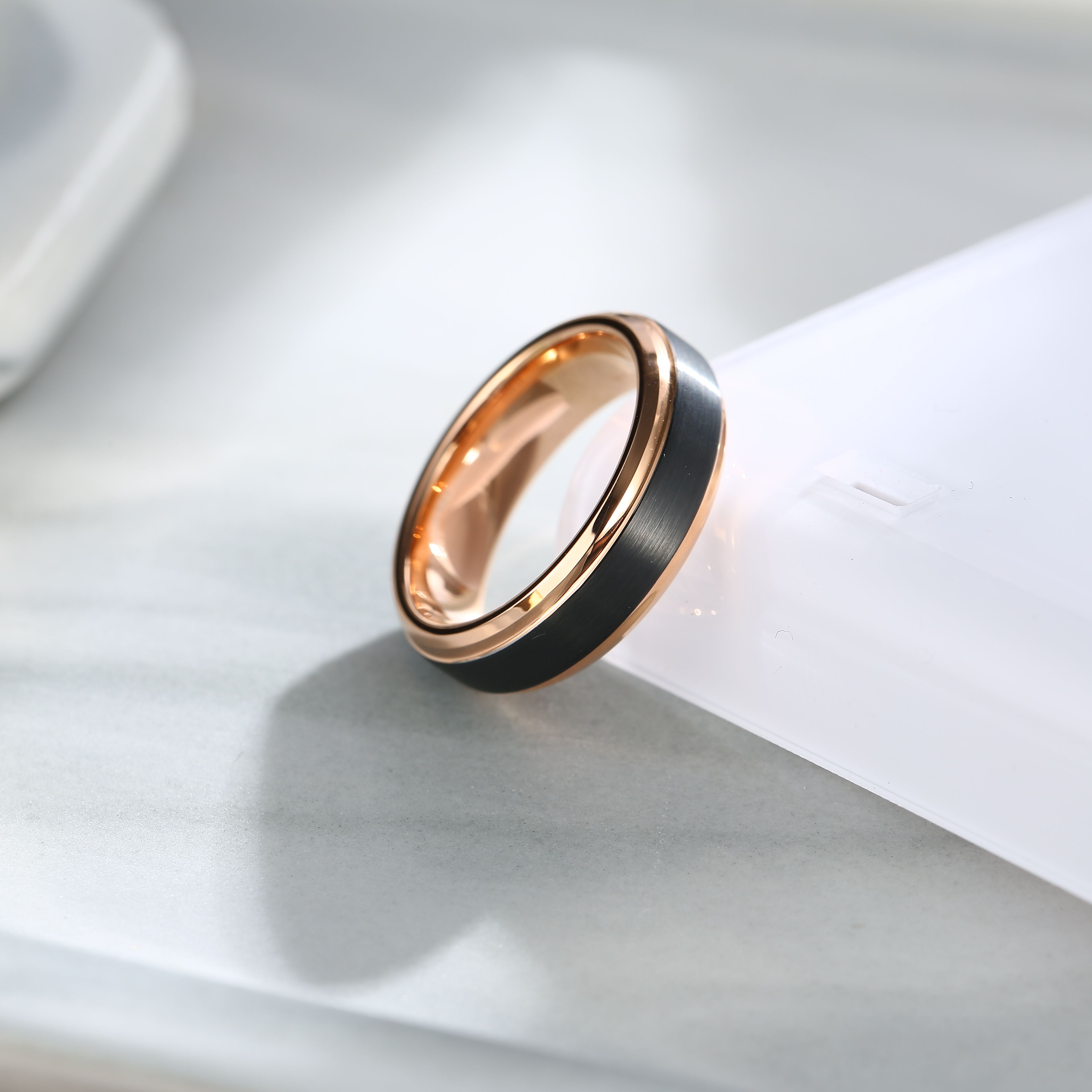 2021 Trend Couple rings Tungsten Carbide Single Ring Comfort Fit Wedding Band Matte & Rose Gold Color 4/6/8mm Rings aesthatic