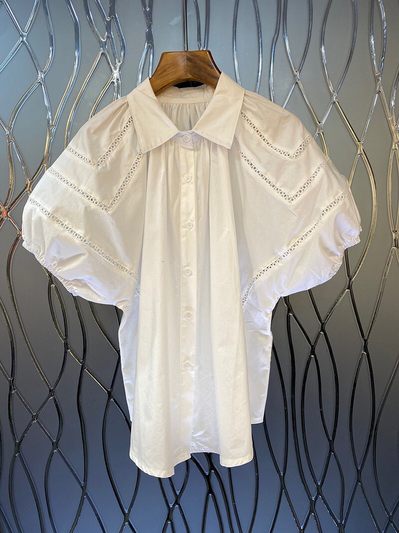 tops t shirt women tops women clothes Lapel Neck Spandex Striped Casual womens tops shirts women European women's breasted hollow bubble short sl