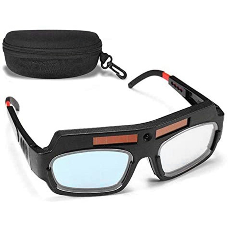 Solar Powered Auto Darkening Welding Mask Helmet Goggles Welder Glasses Arc Anti-Shock Lens with Storage Case