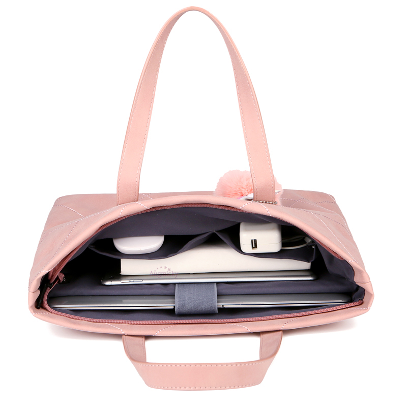 Ladies Laptop Bag PU Leather Messenger Case Briefcase For Macbook 13.3 14 15.6Inch Notebook Handbags Women's Shoulder Mouse Bags