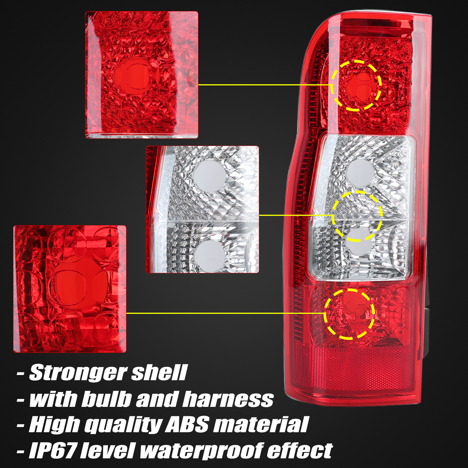 Tail Light for Ford Transit MK7 2006-2014 Tail Light Covers Rear Light Without Bulb Tail Lamp Shell