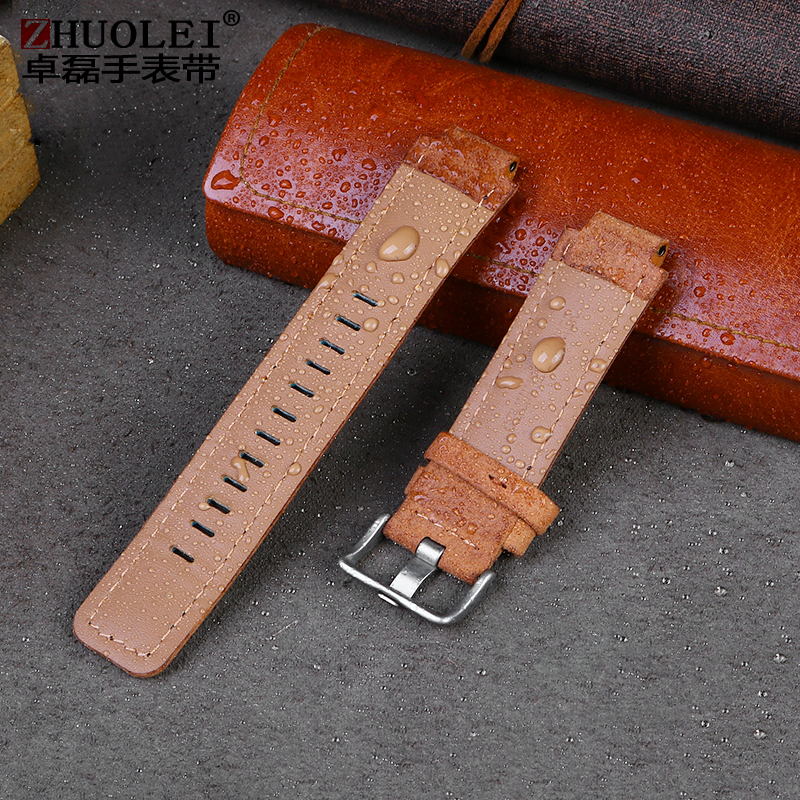 Genuine leather Watch Strap For Timex Tidal compass Watchband T2n739 T2n720 T2n721 canvas Watch Band 24*16mm men's Convex mouth