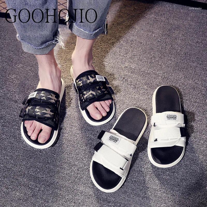 Slippers Summer Designer Fashion Canvas Unisex Casual Women Sandals Light Soft Men Platform Wedge Flip Flops Hook & Loop