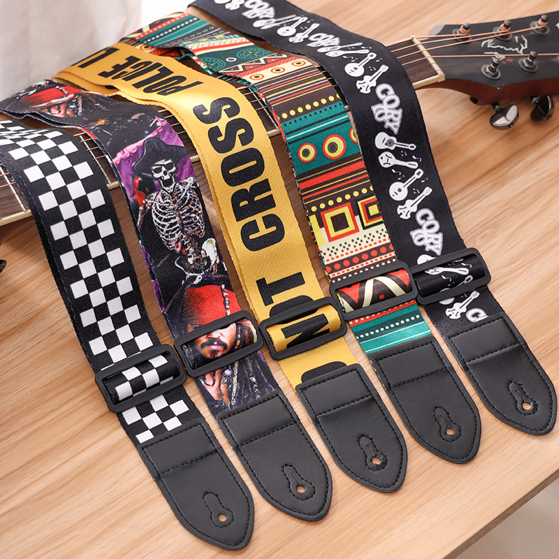 Adjustable Guitar Strap for Acoustic Electric Bass Guitar Musical Accessories Polyester Individual Guitar Belt