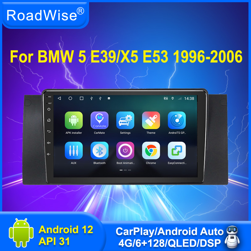 8+256 2 Din Android Car Radio Multimedia Carplay For BMW 5 E39 E53 X5 1996-2001 2002 2003 2004 2005 2006 4G GPS DVD BT autoradio