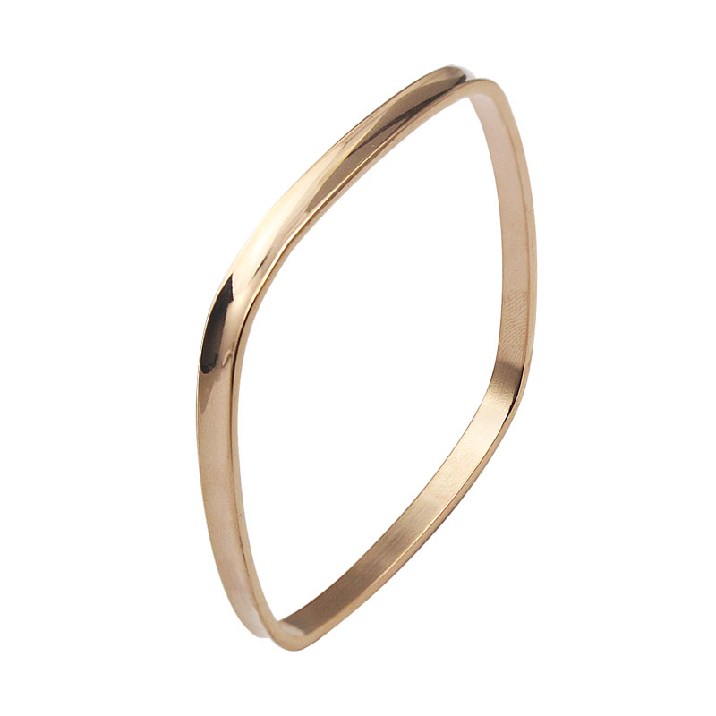 COUYA 2018Square 3 Color Rose Gold Classic Simple Style Bangles Indian Jewelry Bracelete Cuff Bracelets Woman's Jewellery