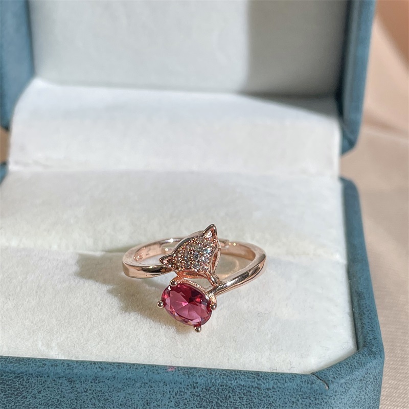 Cellacity Silver 925 Jewely Ring For Charm Lady With Ruby Gemstones Open Adjust Silver Fine Jewely Wedding Party Wholesale Gift
