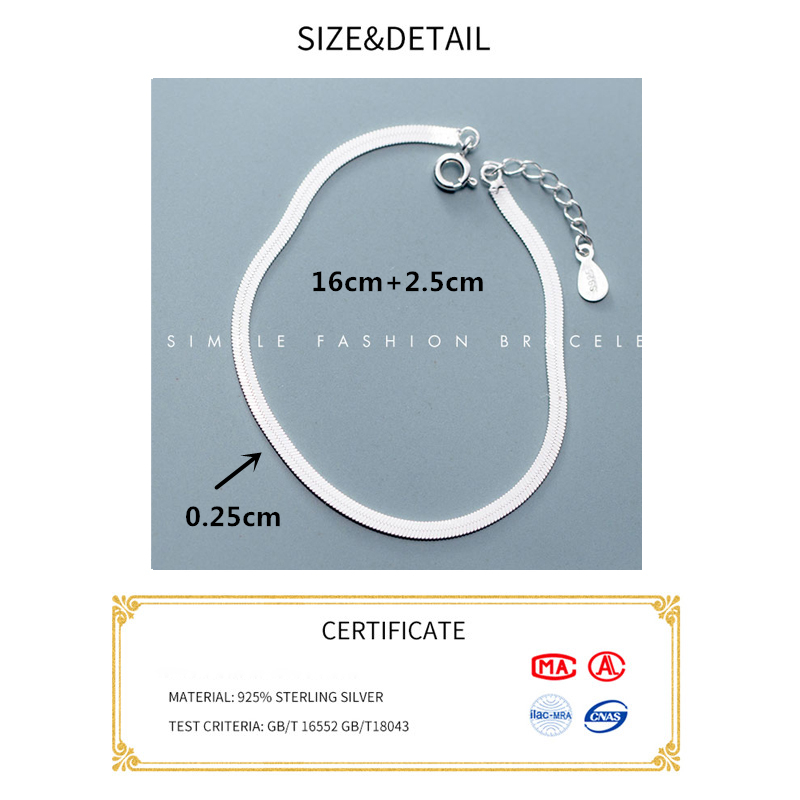 La Monada Minimalist 925 Sterling Silver Snake Chain Design Bracelets For Women Silver 925 Accessories Fine Jewelry Simple