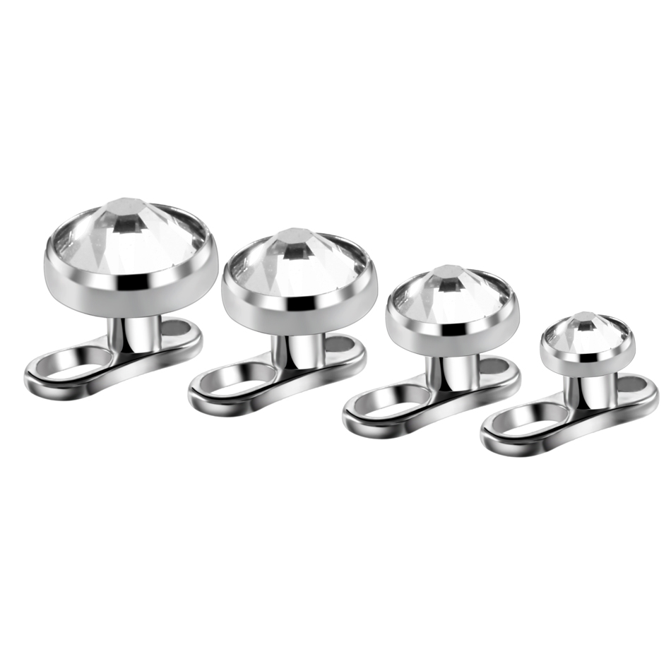 10pcs/lot Micro Dermal Piercings Set Titanium Dermal Anchor Base & Tops Skinner Diver Dermal Top Base Sexy Body Piercing Jewelry