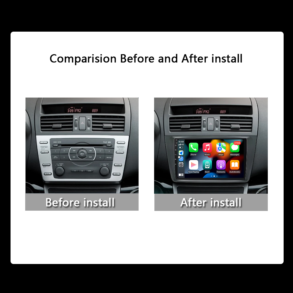 Android OS Carplay Auto WIFI+4G Car Radio For Mazda 6 GH 2007 - 2012 Multimedia GPS Video Player Stereo Dsp Head Unit Audio