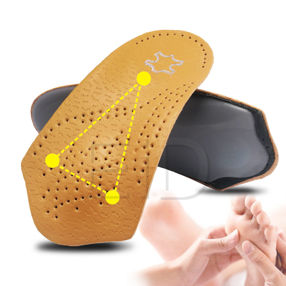 EiD Leather Orthopedic Insoles Orthotics Health Sole Pad For Flat Foot Heel Pain Arch Support Man Woman Shoe insole sole Insert