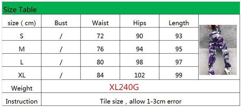 Newest Arrival Women Camo Cargo High Waist Hip Hop Trousers Pants Military Army Combat Camouflage Long Pants Hot Capris