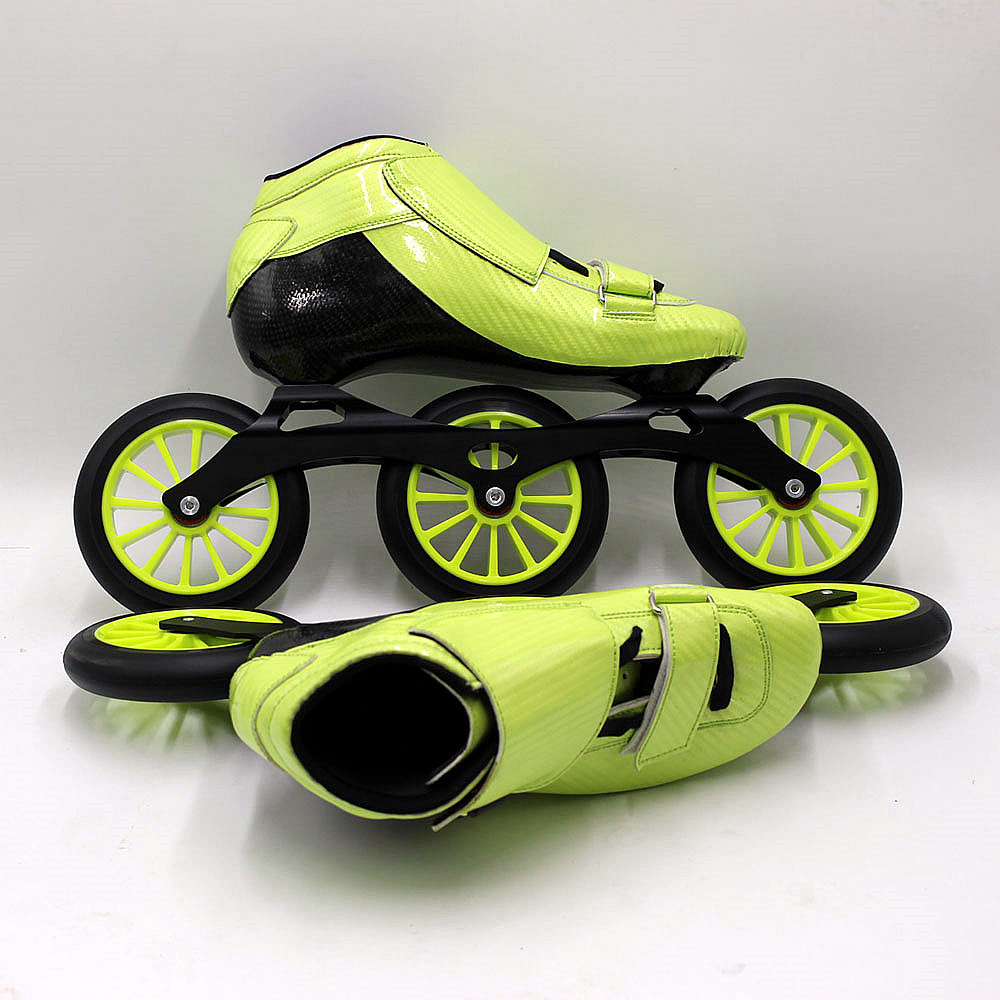 Speedskates STS Skating manual inline speed skating shoes red and green roller skates speed wheels