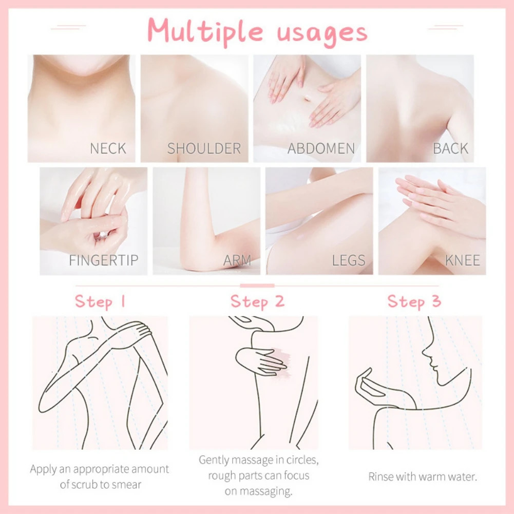 Peach Body Scrub Body Face Deep Cleaning Repair Pores Moisturizing Body Brightening Exfoliating Skin Care Cream 100g 240624