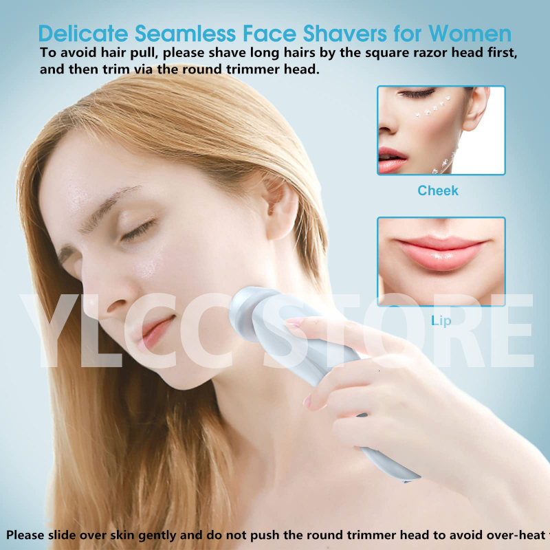 Electric Razors Women 2 In 1 Bikini Face Shavers Hair Removal for Underarms Legs Ladies Body Trimmer IPX7 Waterproof F624-60