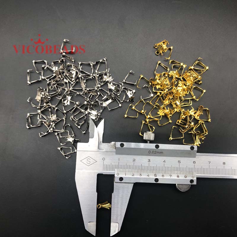 200PCS/LOT Pendant Clip Clasp Pinch Bail Pendant Connectors Bail Beads Jewelry Findings DIY Jewelry Accessories
