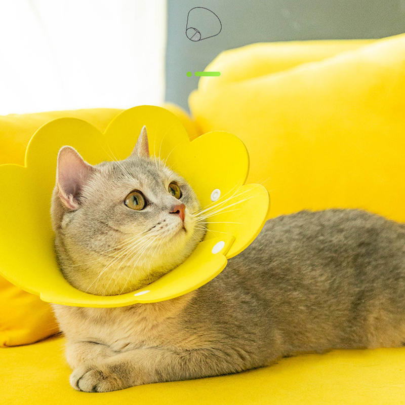 Pet Collar Adjustable Elizabeth Neck Cone Recovery Ring Felt Anti-bite Protective Collar Cats Dogs Wound Healing Medical Accesso