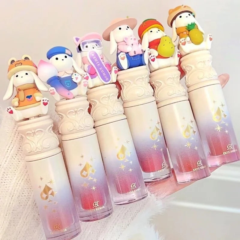 CUTE RUMOR Bunny Garden Party Mirror Lipstick Lip Mud Brightens Color Easy To Color Lip Gloss Lip Makeup Cosmetics 240621