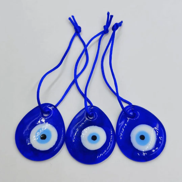 20pcs Drop shape Blue Evil Eye Decor Luck Glass Pendant Evil Eye Pendant for Office Wall Home Backpack Key Pendant