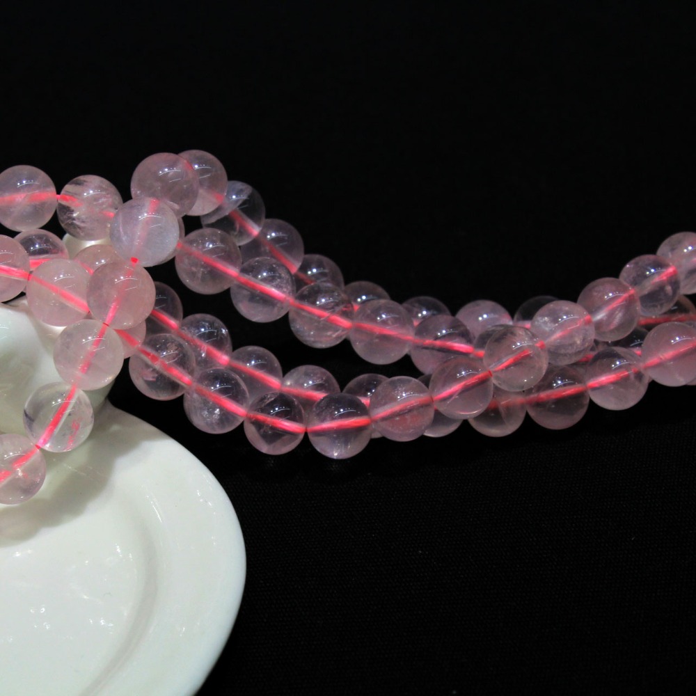 AAA+ Natural Madagascar Rose Pink Quartz Crystal TOP Quality Stone Beads For Jewelry Making DIY 4/ 6/78/10/12 mm Strand 15.5''