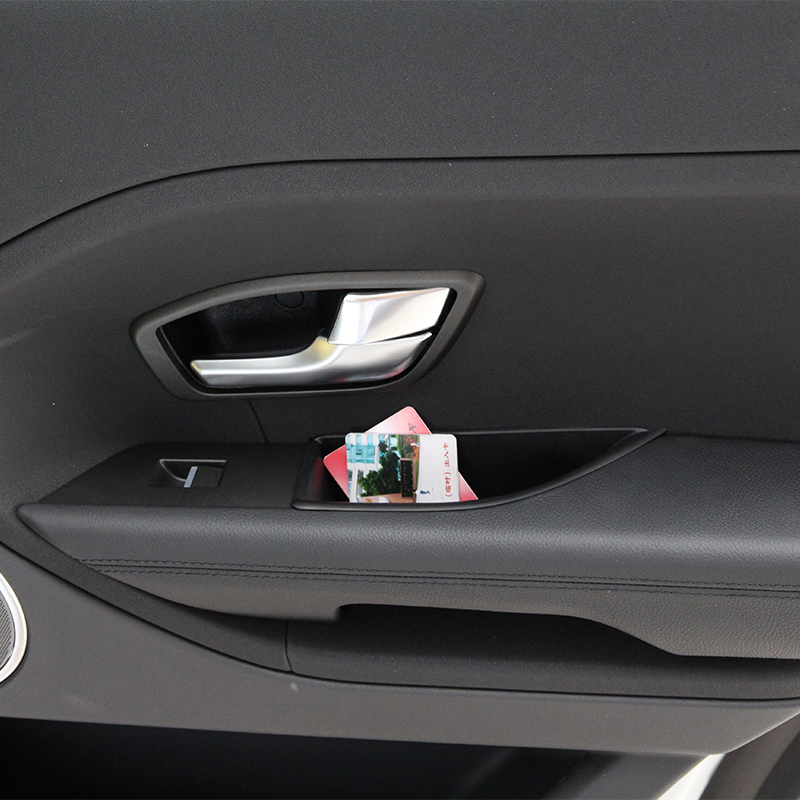 For Land Rover Range Rover Evoque 2012-2018 Car Front/Rear Door Storage Box Armrest Handle Container ABS Black Accessories