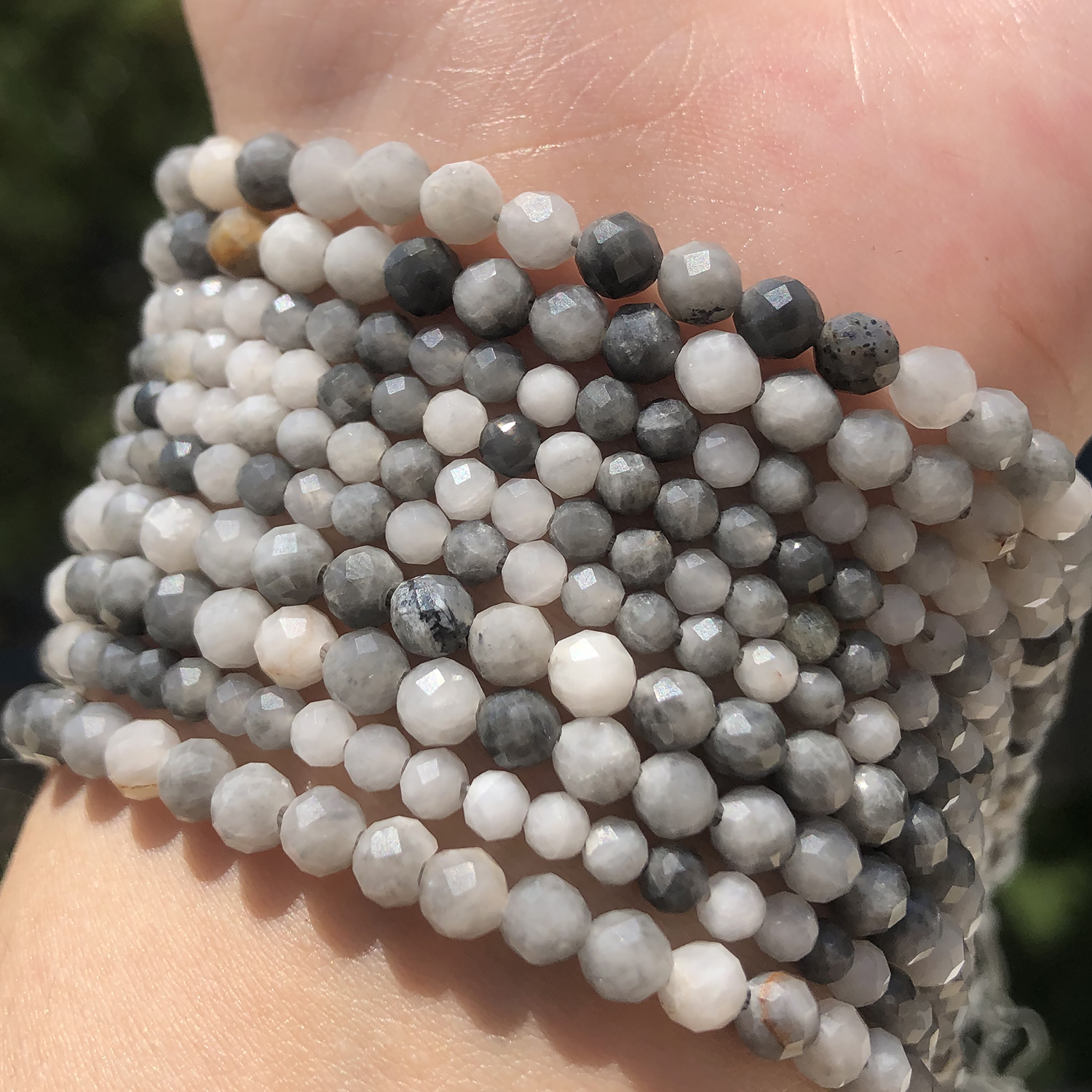 Natural Hawk eye Labradorite Gem tone 2 3 4mm Round Faceted Fine Loose Beads Accessories for Bracelet Earring DIY Jewelry Making