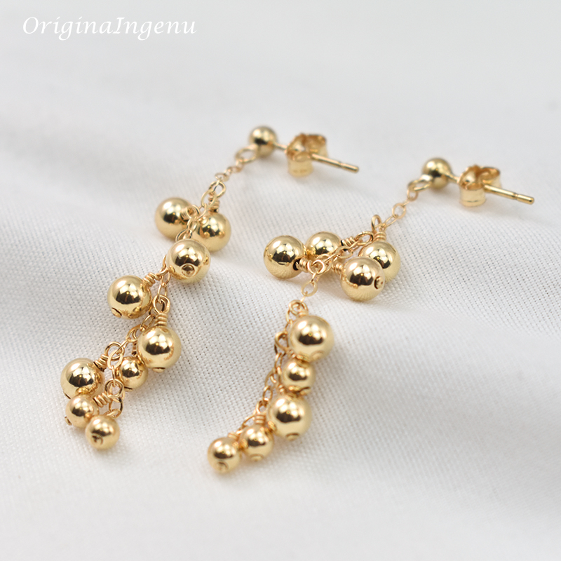 Real 14K Gold Filled Earrings Handmade Gold Jewelry Boho Oorbellen Brinco Vintage Women Jewelry Fine Jewelry Drop Earrings