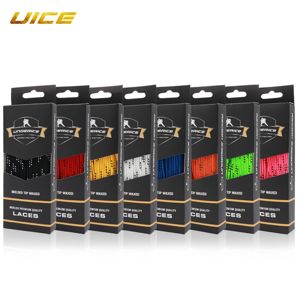 Ice Hockey Shoelaces 84/96/108/120in Box-Packed Ice Hockey Skate Laces Dual Layer Braid Extra Reinforced Waxed Tip Shoelace