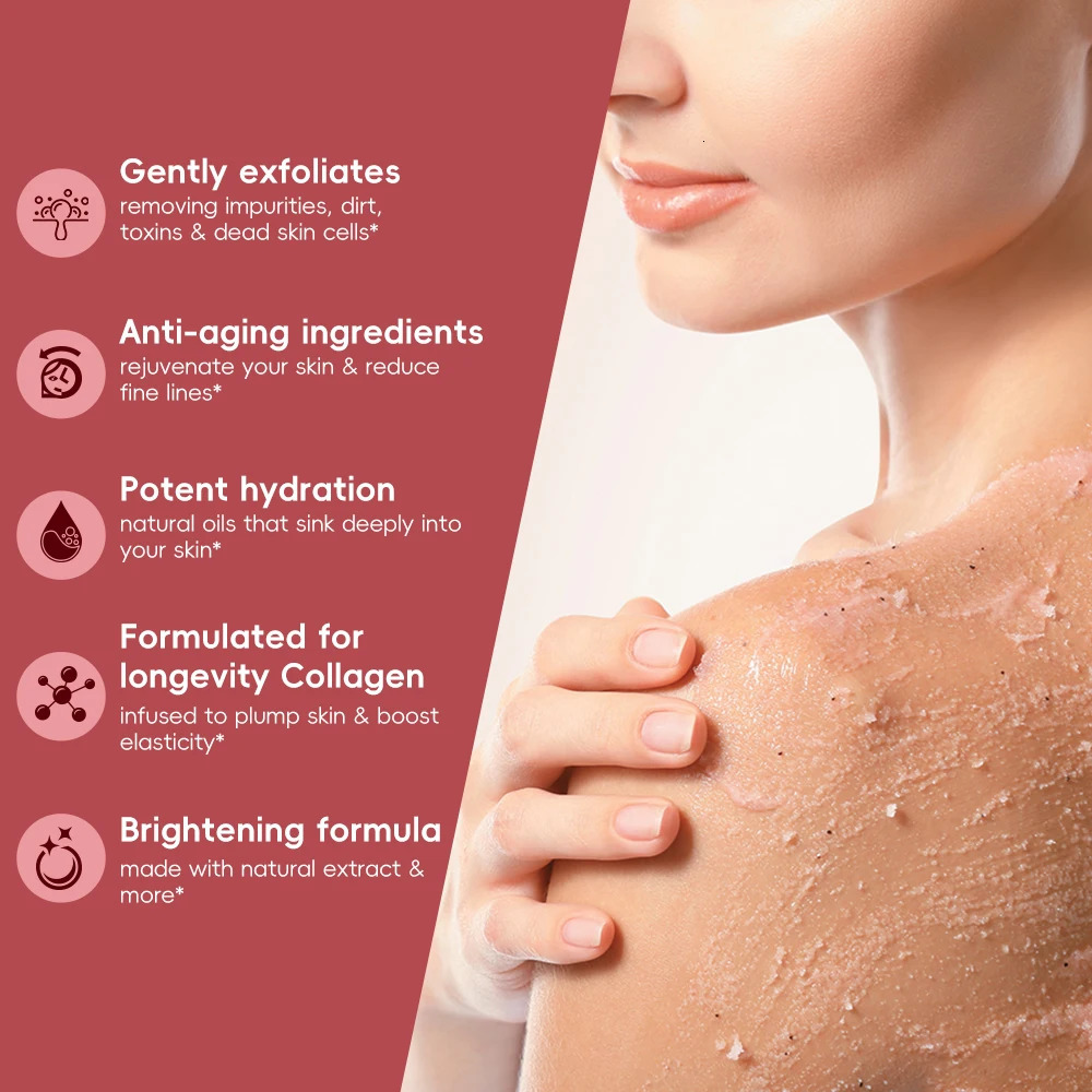200g7.05oz Strawberry Body Face Foot Exfoliating Scrubwith SUCROSE Eshower CleansingOil Control body wash 240624