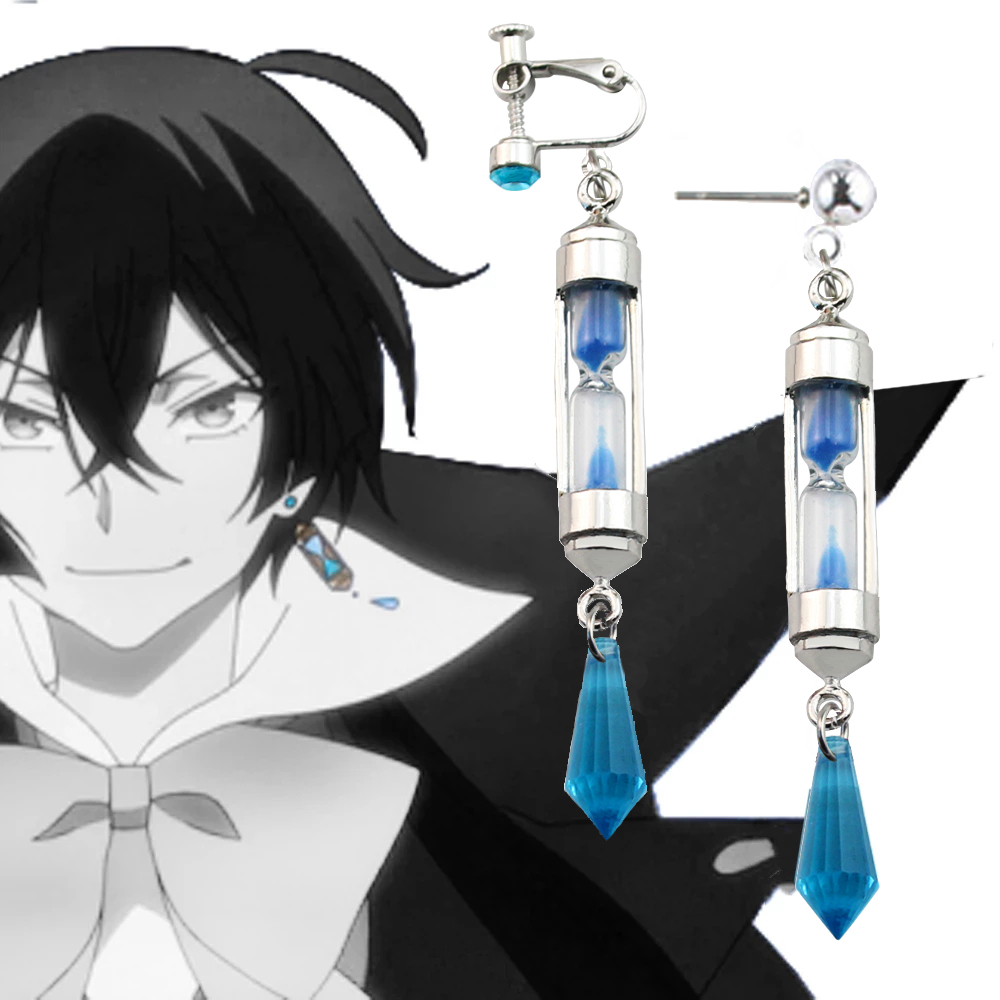 The Case Study of Vanitas no Karte Vanitas Cosplay Hourglass Earrings Blue Jewelry Gifts Accessories Prop Coserland Dropshipping