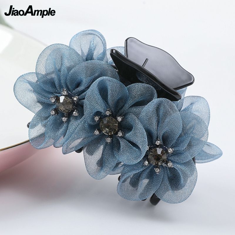 Women's Juan Yarn Flowers Hair Clips Korean Elegant Hairpin Ladies Beauty Accessories Wash Tools Girl Hair Accessories Hair Band