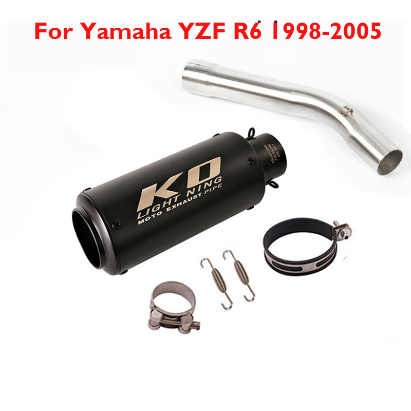 R6 Motorcycle Exhaust System Escape Muffler Pipe Modified Middle Mid Link Pipe for Yamaha YZF R6 1998-2005