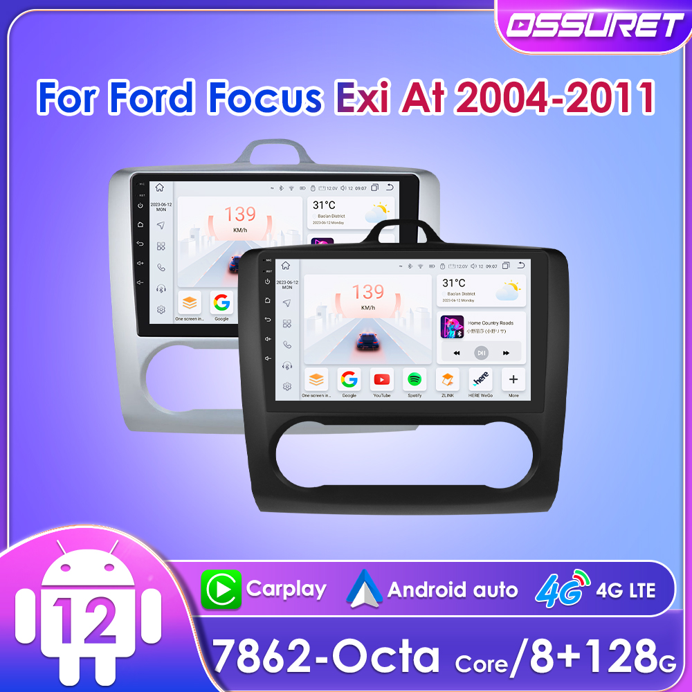 9" Ossuret 2Din Android13 Car Radio for Ford Focus 2 3 Mk2 Mk3 2004 - 2011 Multimedia Auto CarPlay 4G BT RDS DSP SWC GPS Navi