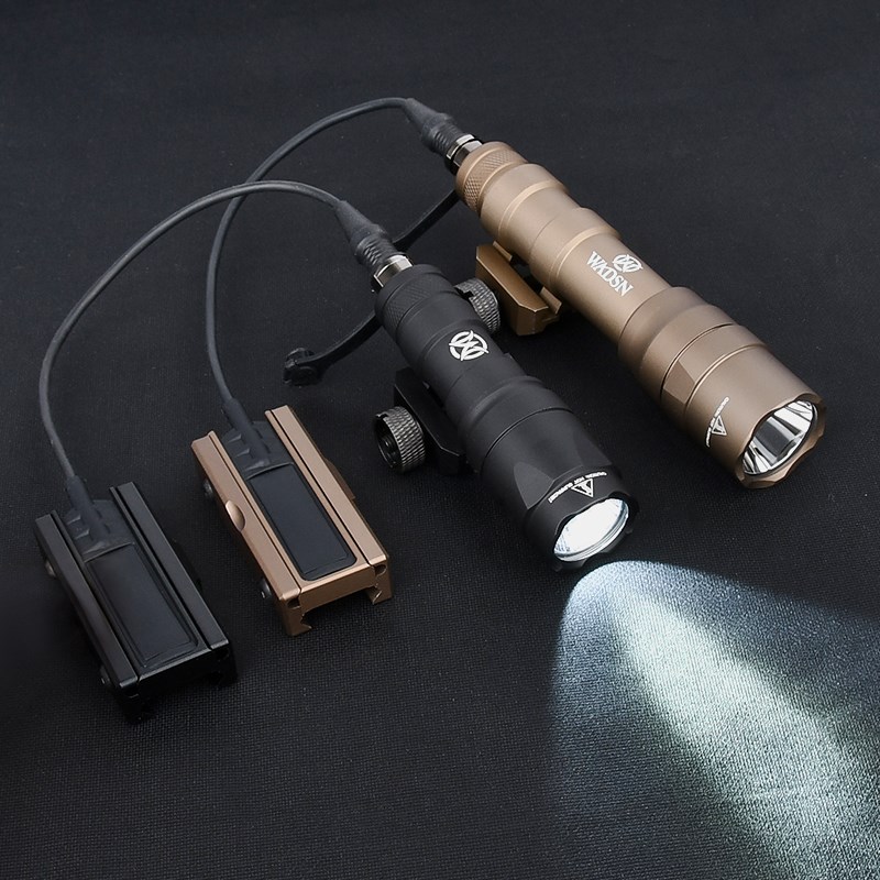 WADSN Tactical M600 M300 M600DF M300A 400/1400 lumensFlashlight White Light Metal Tail Switch Card Slot Fit 20mm Picatinny Rail