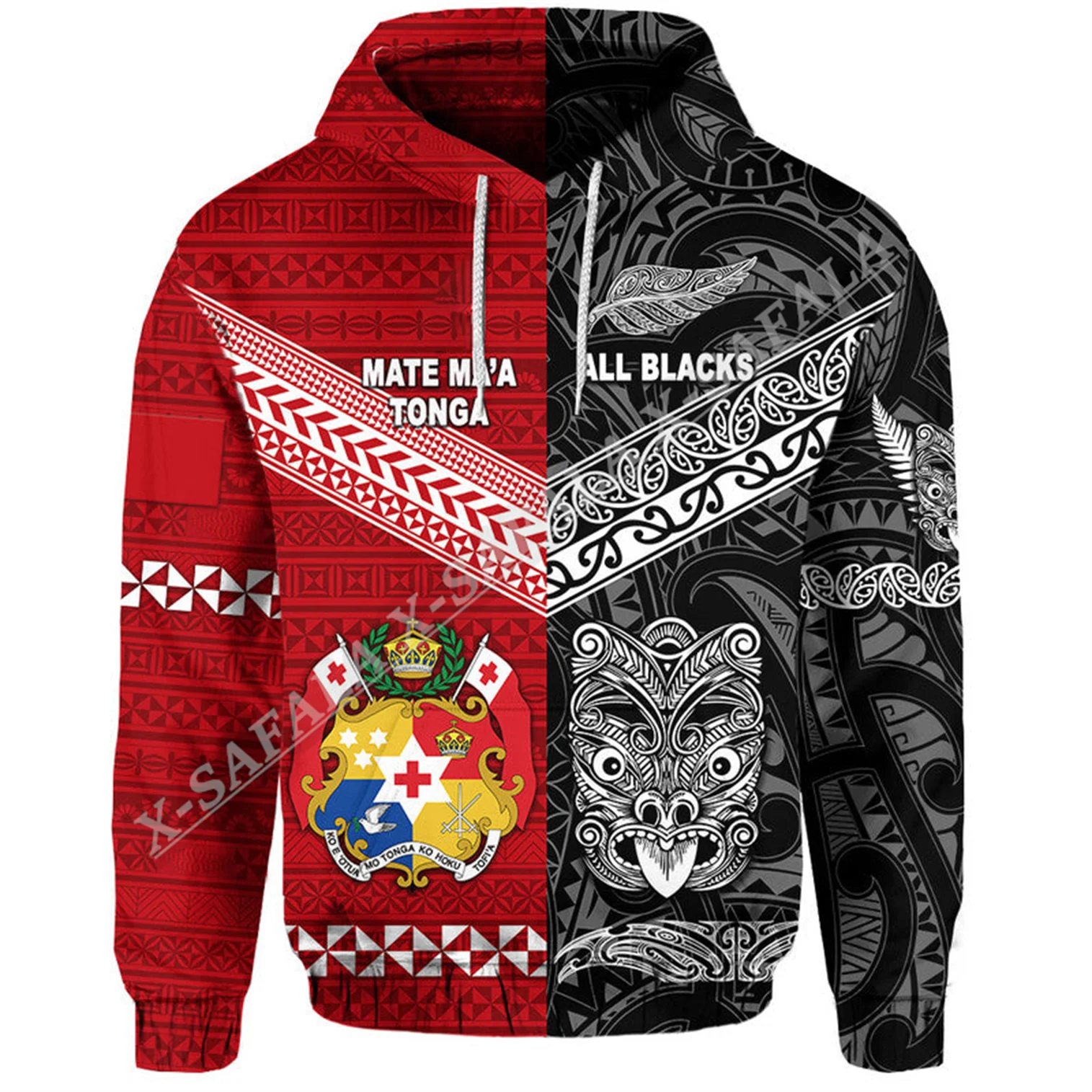 Mate MaA Tonga Ngatu New Zealand Maori All Black Rugby 3D Print Hoodie Men's Adult Outwear Shirt Pullover Jersey Clothing