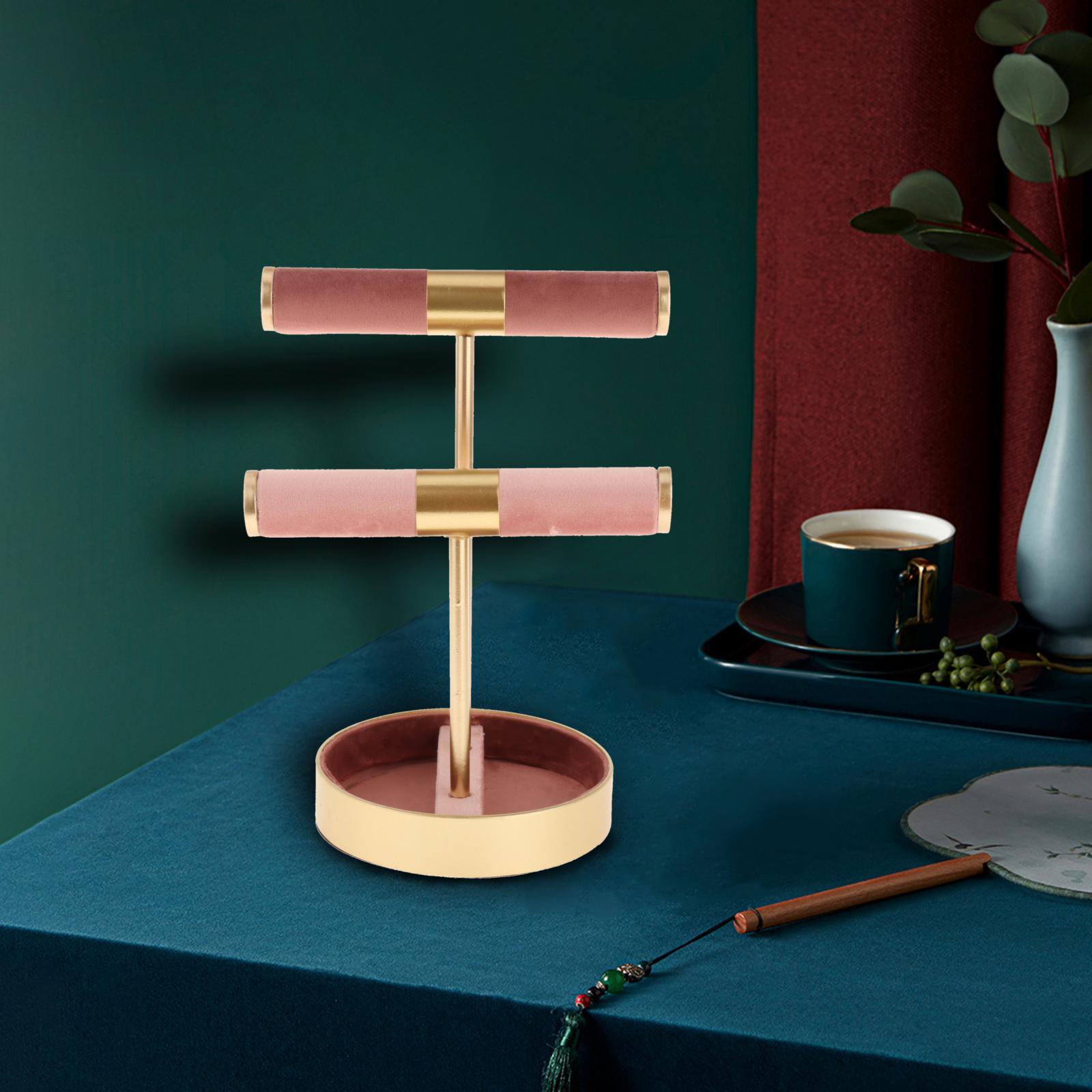 Jewelry Display T Bar Shelf Earring Studs Necklace Bracelet Hanging Stand Organizer Holder Desktop Bedroom Home Store Decoration