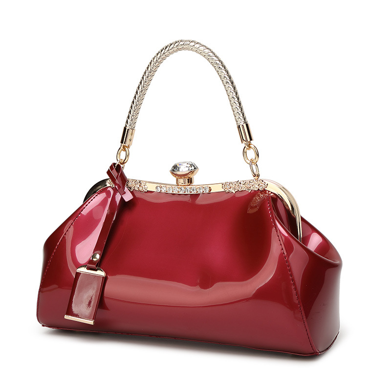 Quality luxury evening lady messenger bag ladies handbags patent leather ladies shoulder bag Ladies clutches Wedding Party Bags
