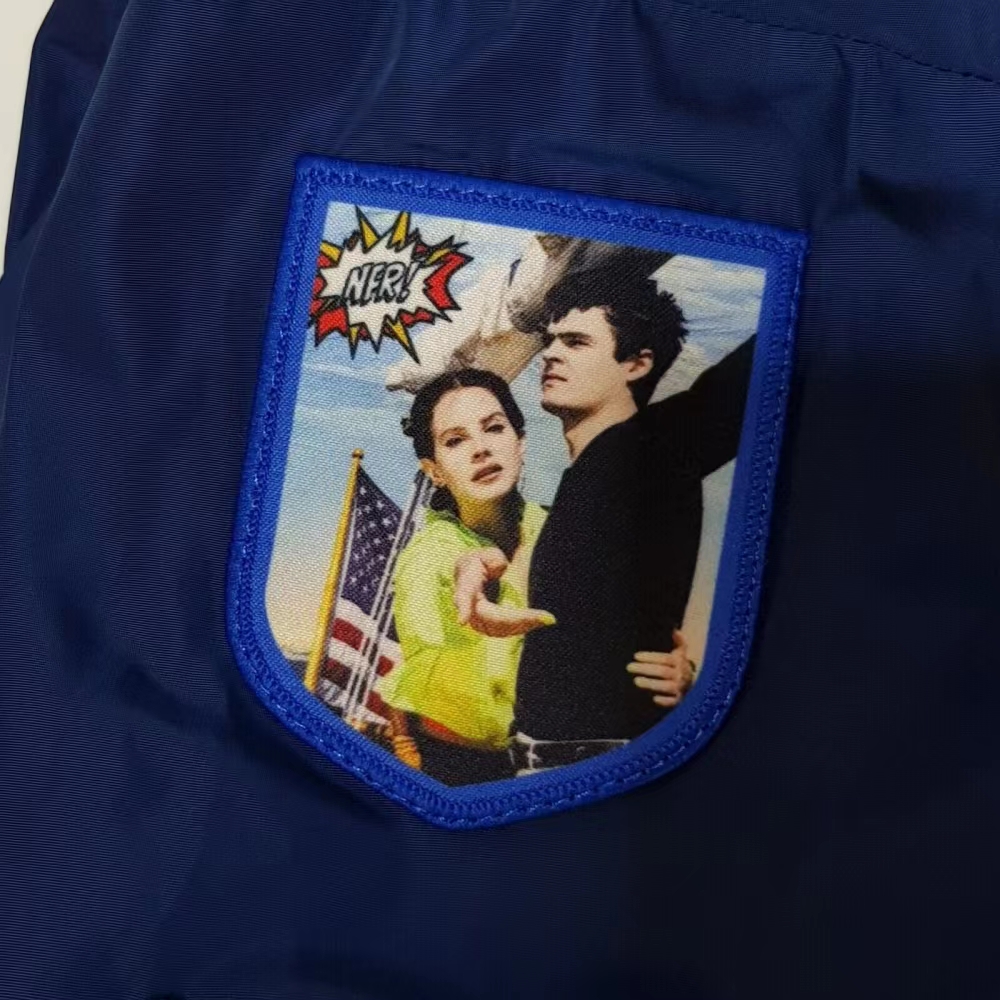 2024 New Lana Del Rey Embroidered Patch Racing Jacket Commemorative LDR Navy Blue Men's & Women's Racing Jacket T-Shirt Clothing
