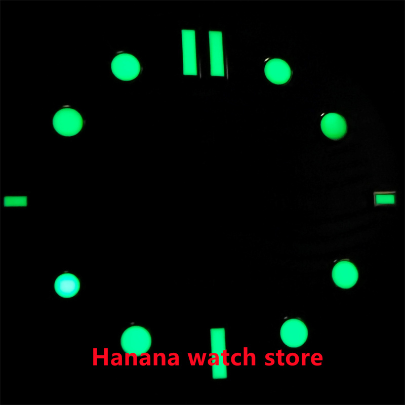 BLIGER 30.8mm blue black white water ripple luminous green hollow dial suitable for NH39 movement watch accessories