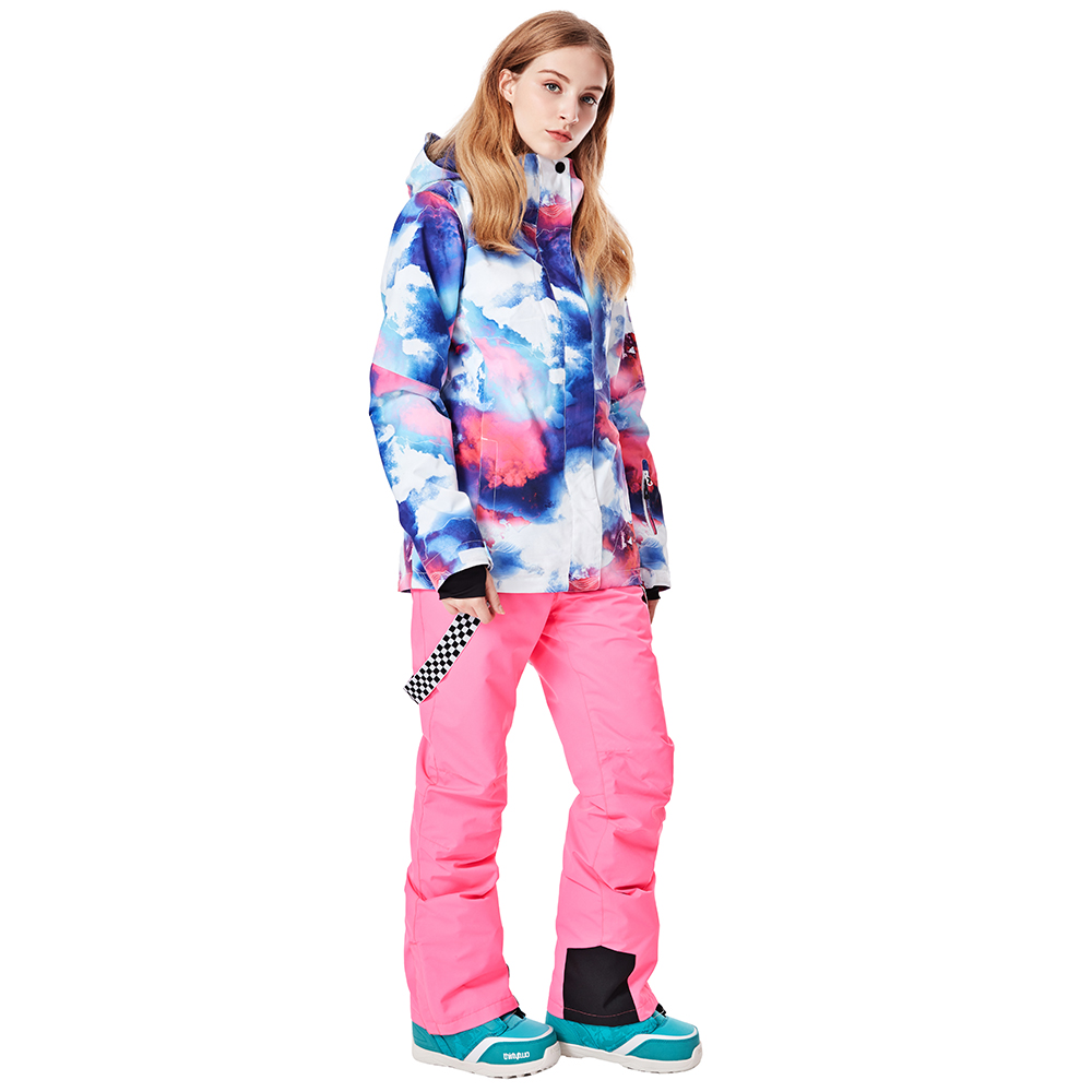 New Winter Ski Set For Women Windproof Waterproof Warm Breathable Cold-resistant And Wear-Resistant Coat+Thicken Ski Pants