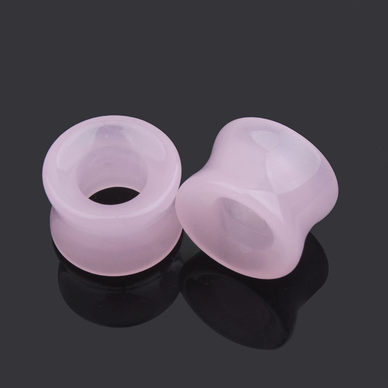 1 Pair Glass Ear Gauge Ear Plug and Tunnel Hollow Single Flared Ear Flesh Gauges Piercing Ear Expander Stretcher Body Jewelry