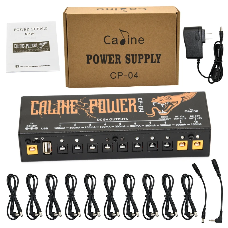 Guitar Effect Pedal Power Supply 10 Isolated Outputs (9V, 12V, 18V) Short Circuit /Overcurrent Protection