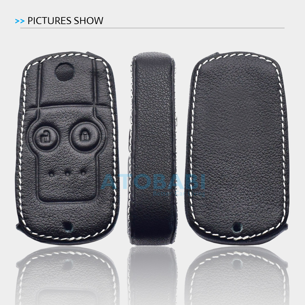 Leather Car Key Cover Flip Remote Fobs Protector Case Accessories For Honda Accord CR-V CRV Civic Jazz CR-Z Acura TL TSX MDX RDX