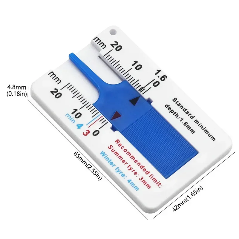 Car Wheel Tire Depth Gauge 0-20mm Tyre Tread Depthometer Depth Indicator Gauge Motorcycle Trailer Van Measure Tool Depth Gauge