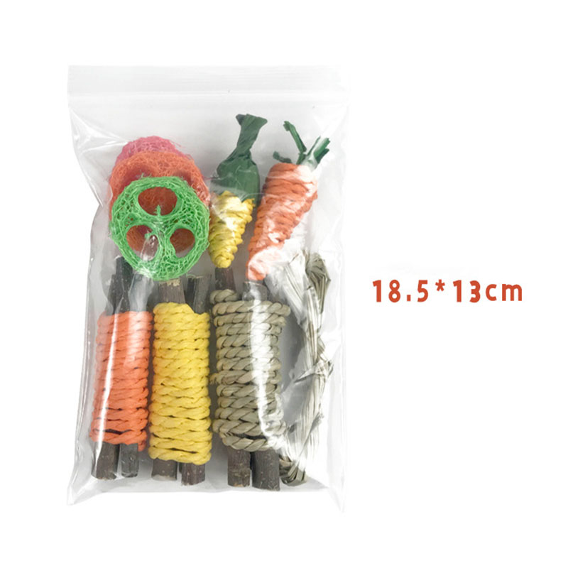 Pet Chew Toy Sets Hamster Rabbit Guinea Pig Rat Molar Teeth Care Wooden Branch Small Animal Pet Tooth Grinding Snacks