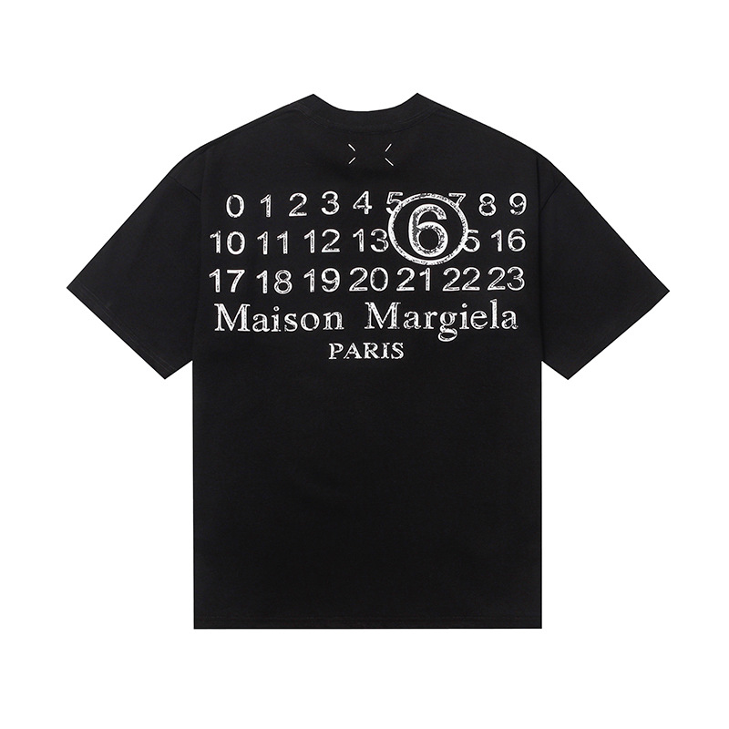 Maison Margeila Shirts Fashion Printed Digit Graphic Tee Mens Women Designer High End Luxury Vintage Style Graffiti T Shirt Y2k Clothes Streetwear Gothic Tshirt 3A2
