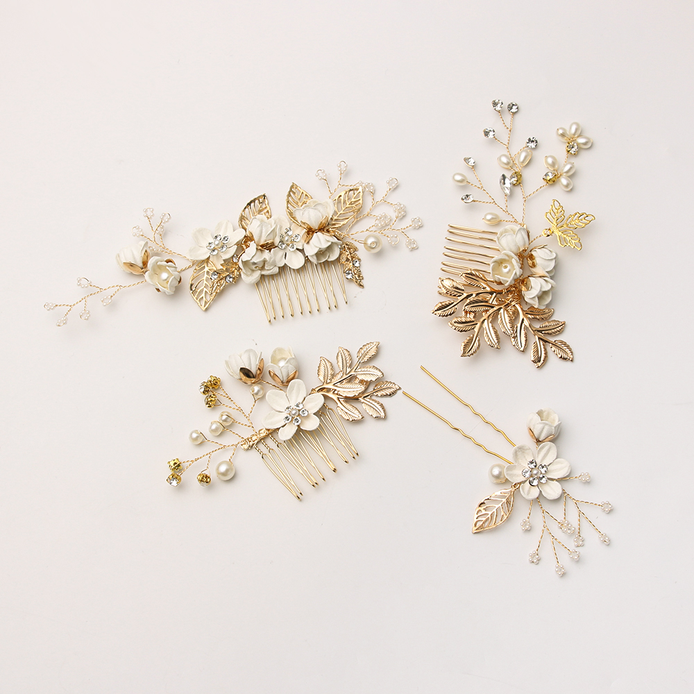 Luxury Crystal Crown Hair Combs Romantic Beautiful Wedding Bridal Clips Leaves Tiara Zinc Alloy Fine Jewelry Hair Pins Gifts