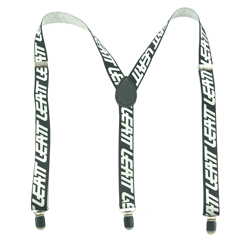 Women Men Unisex Suspenders Braces White Letters Colorful Letters Suspenders Y-shaped Clip On Suspender Elastic Braces Gallus